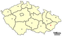 Location of Czech city Vsetín